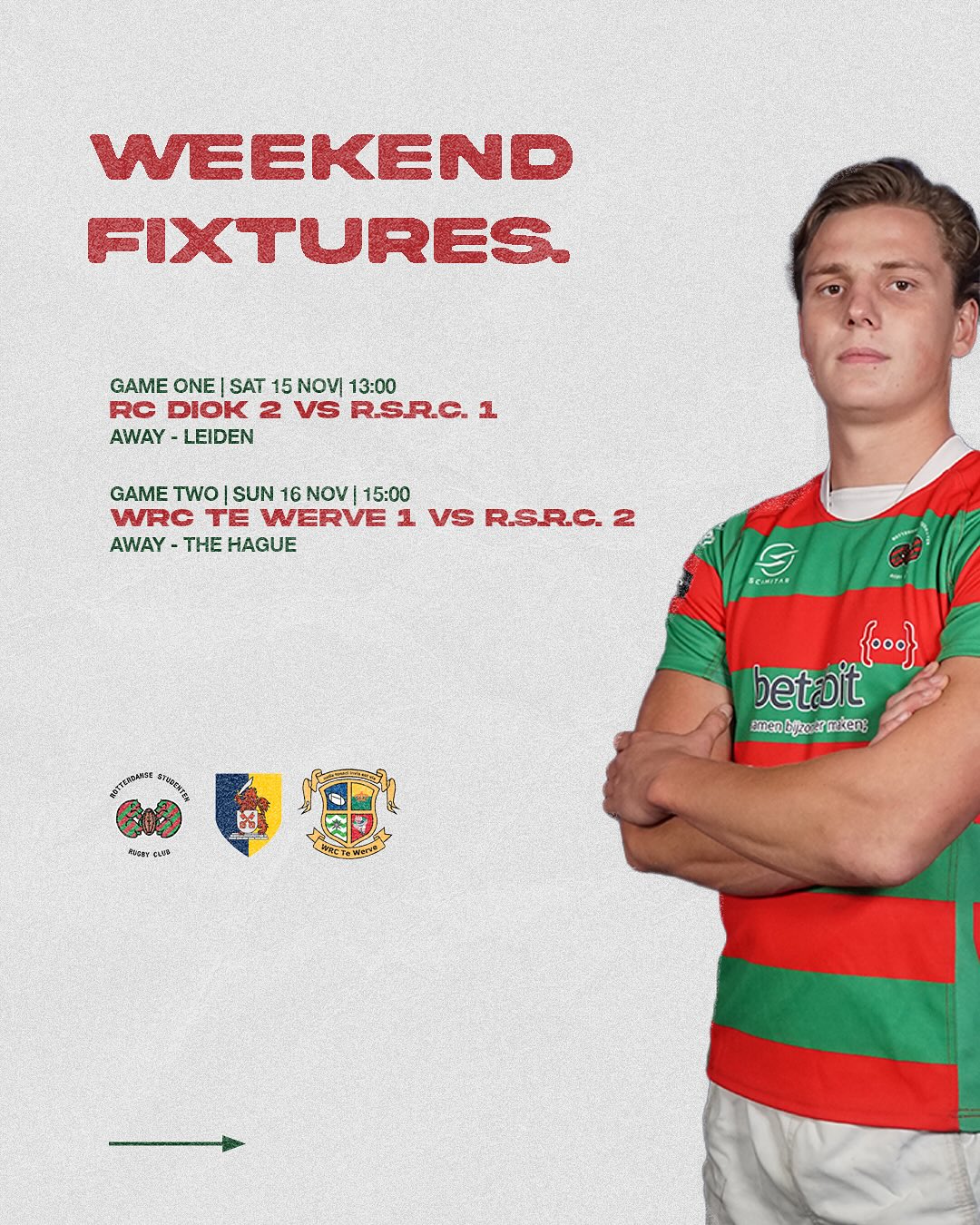 1XV and 2XV both playing away games this weekend. Ready to secure some points for RSRC!❤️💚🔥
•
•
•
#rugby #studentenrugby #futureklasse #rsrc #erasmussport #rotterdam #studenten #bier