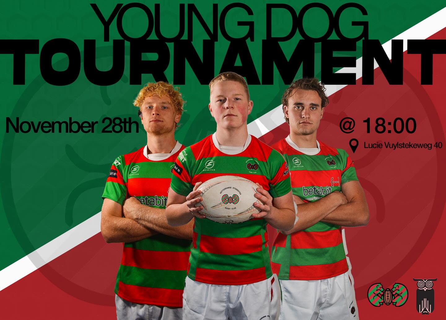 Friday the 28th of November the National Student Young Dog tournament will be held on the grounds of the RSRC! In collaboration with the NSRB we’ll make sure this years edition will be one for the books! 🍻❤️💚
•
•
•
#studentenrugby #kralingen #rotterdam #RSRC #nsrb #rugby #bier #openparty #rugbyparty #bozu