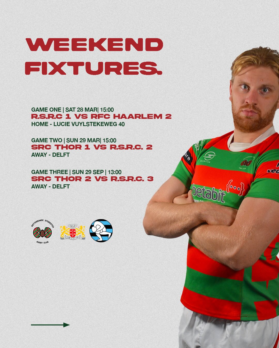 Teams are ready for the games this weekend! ❤️💚
•
•
•
#rugby #rugbynederland #studentenrugby #bier