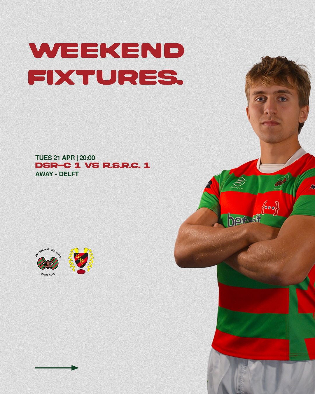 1XV playing away tonight against DSR-C!! Come by and support the boys❤️💚
.
.
.
#rotterdam #studenten #rugby #studentenrugby